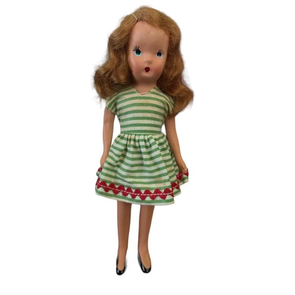 Vintage K&H USA Circa '40s Kerr & Hinz Doll 7" Bisque Red Hair Bisque Doll - Picture 1 of 7